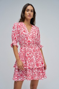 SHORT DRESS WITH FLORAL PATTERN