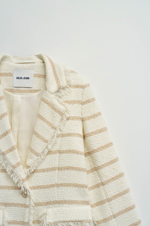 TWEED BLAZER WITH STRIPES
