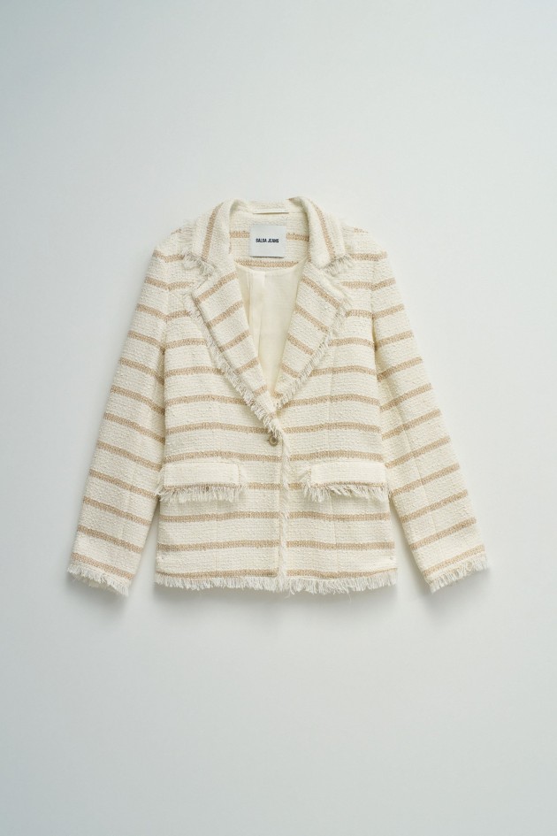 TWEED BLAZER WITH STRIPES