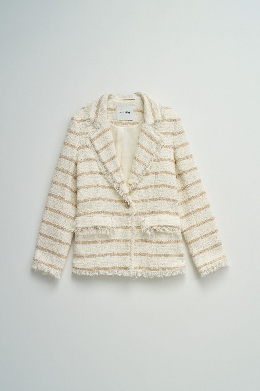 BLAZER TWEED MIT STREIFEN