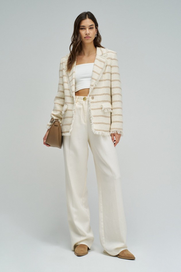 TWEED BLAZER WITH STRIPES
