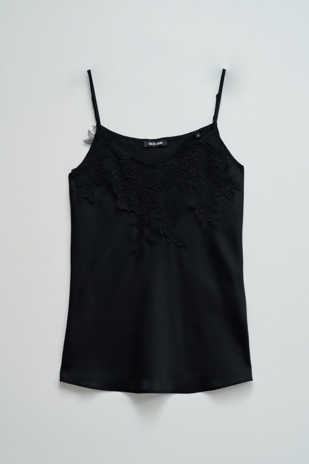 SATIN TOP WITH LACE
