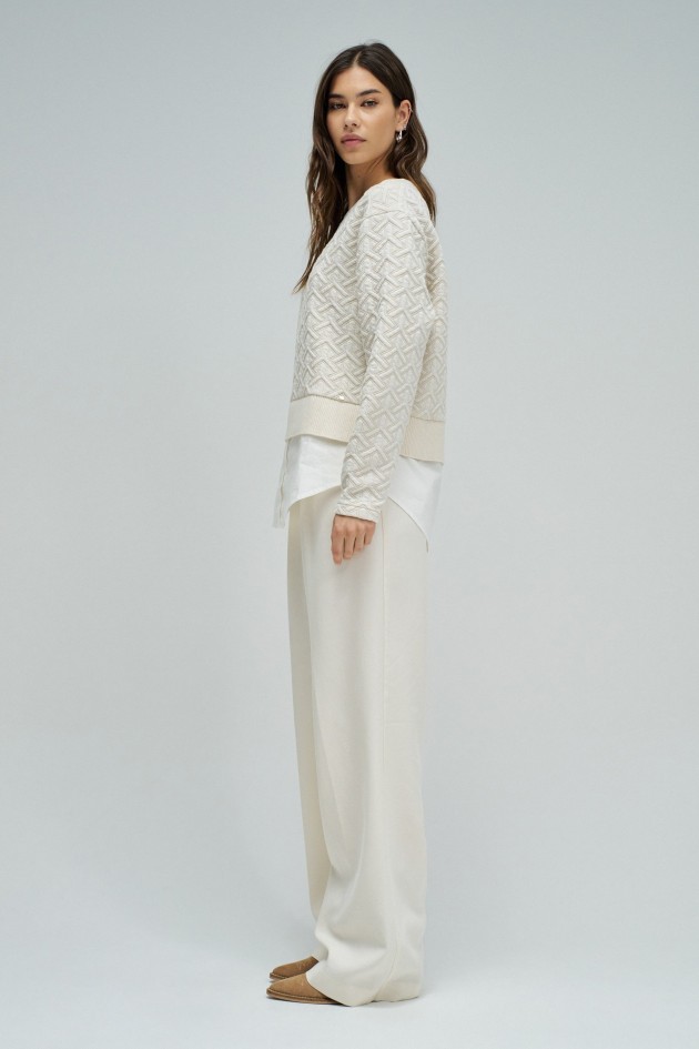 SWEATSHIRT AVEC JACQUARD ET LUREX