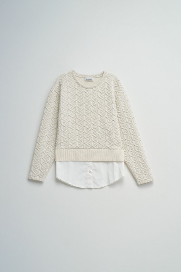 SWEATSHIRT MIT JACQUARD UND LUREX