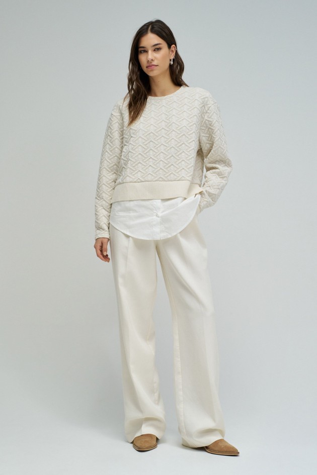 SWEATSHIRT AVEC JACQUARD ET LUREX
