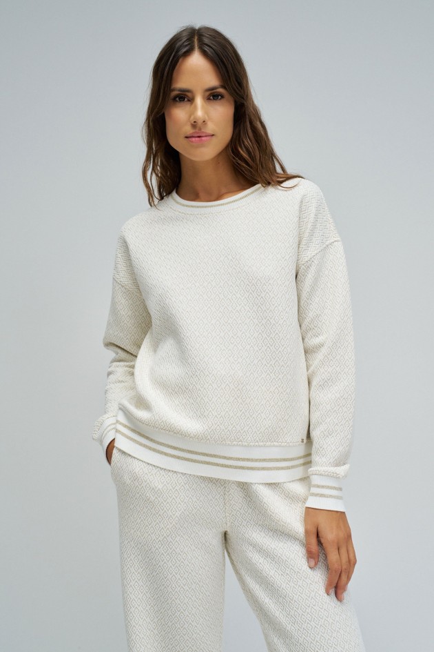 SWEATSHIRT WITH JACQUARD AND LUREX