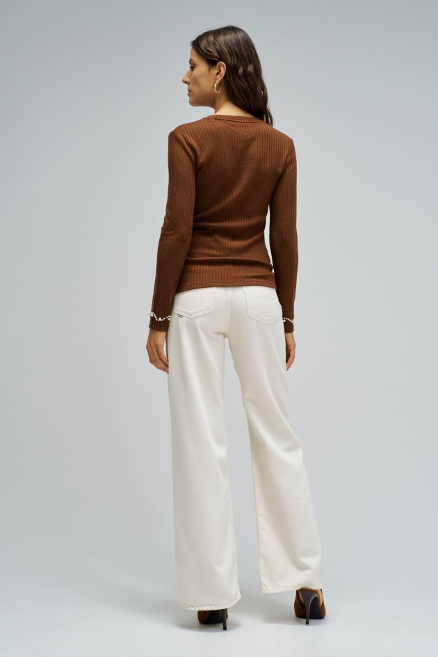 PULL EN MAILLE CÔTELÉE