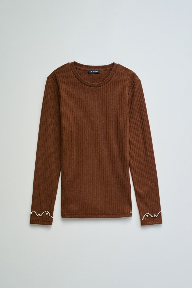 PULL EN MAILLE CÔTELÉE