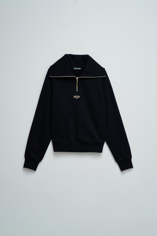 SWEATSHIRT MET HALVE RITS