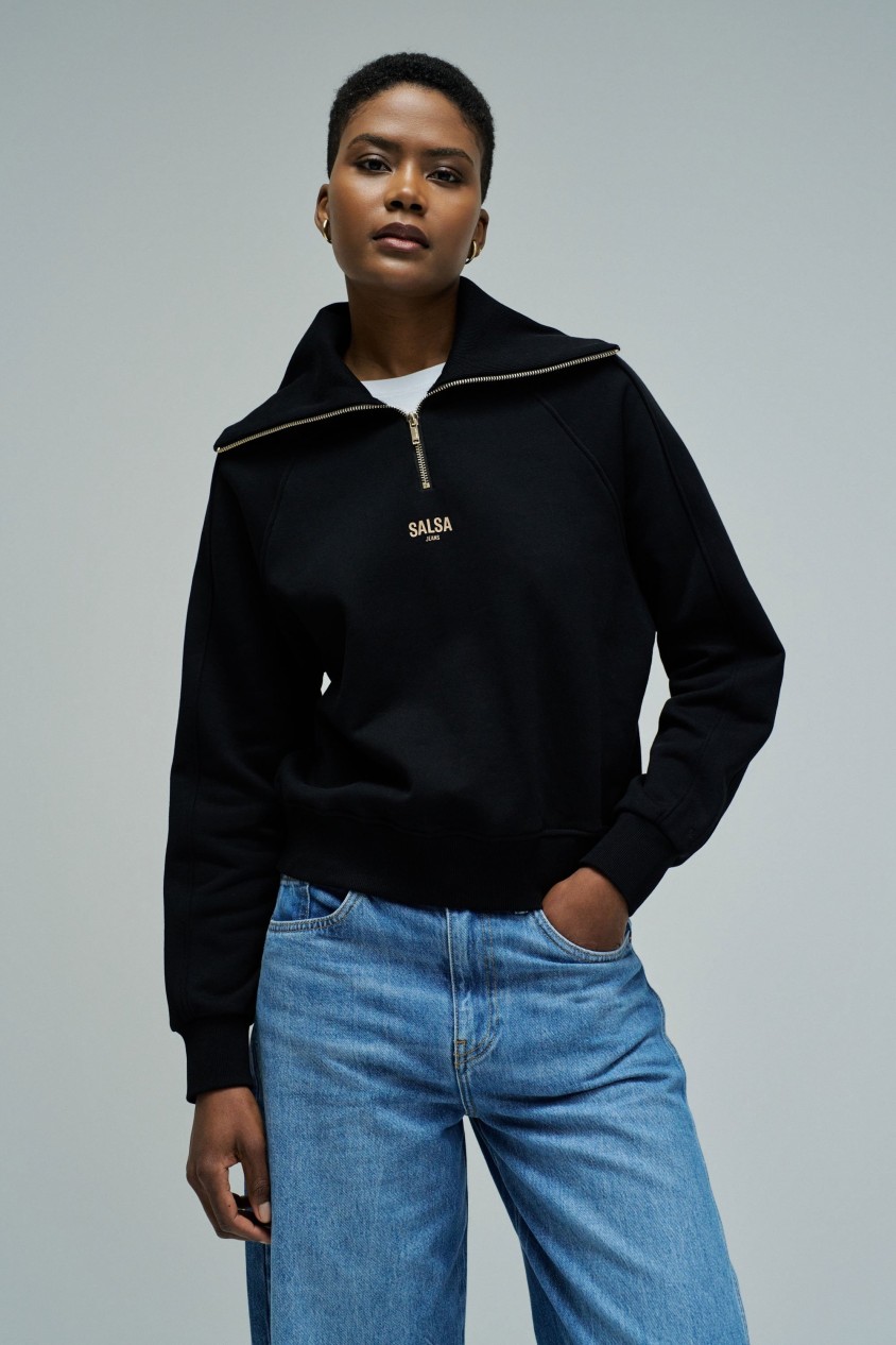 SWEATSHIRT AVEC MI-FERMETURE