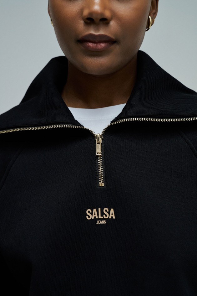 SWEATSHIRT MET HALVE RITS