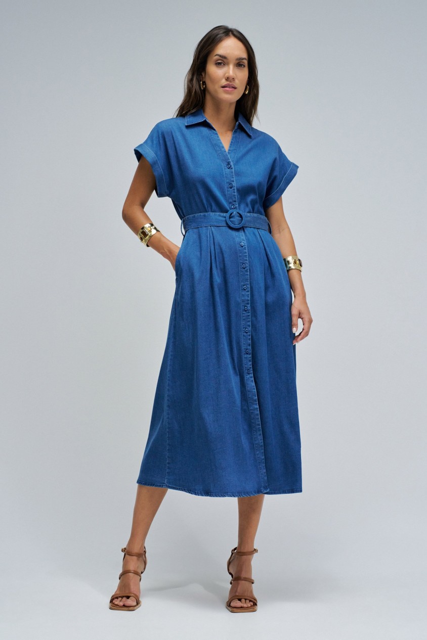 MIDI DENIM DRESS