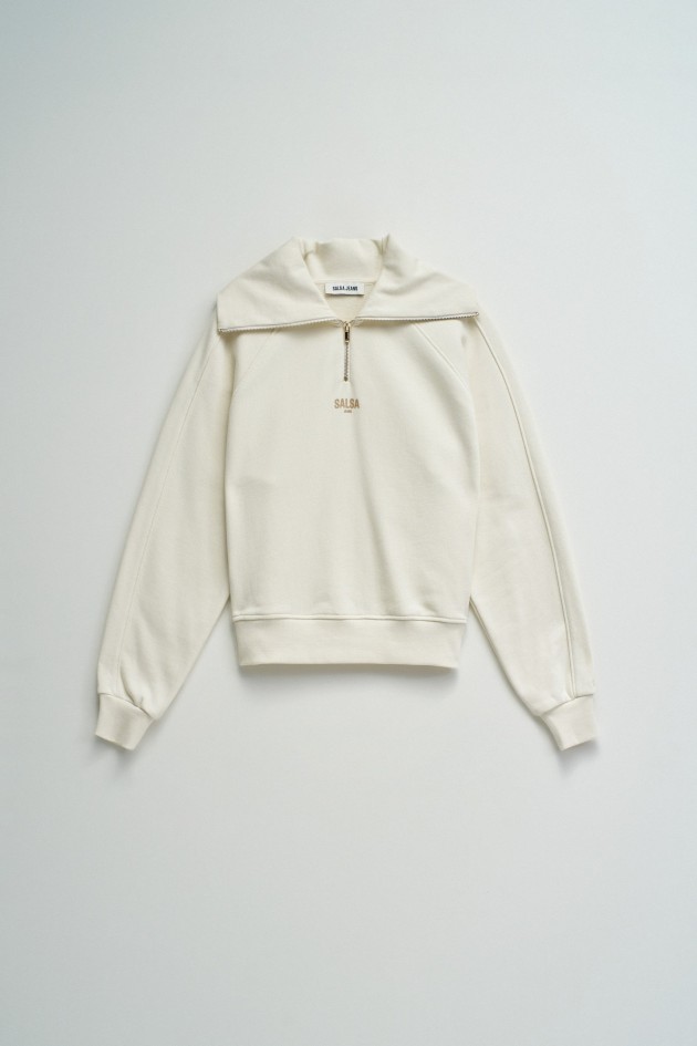 SWEATSHIRT MET HALVE RITS