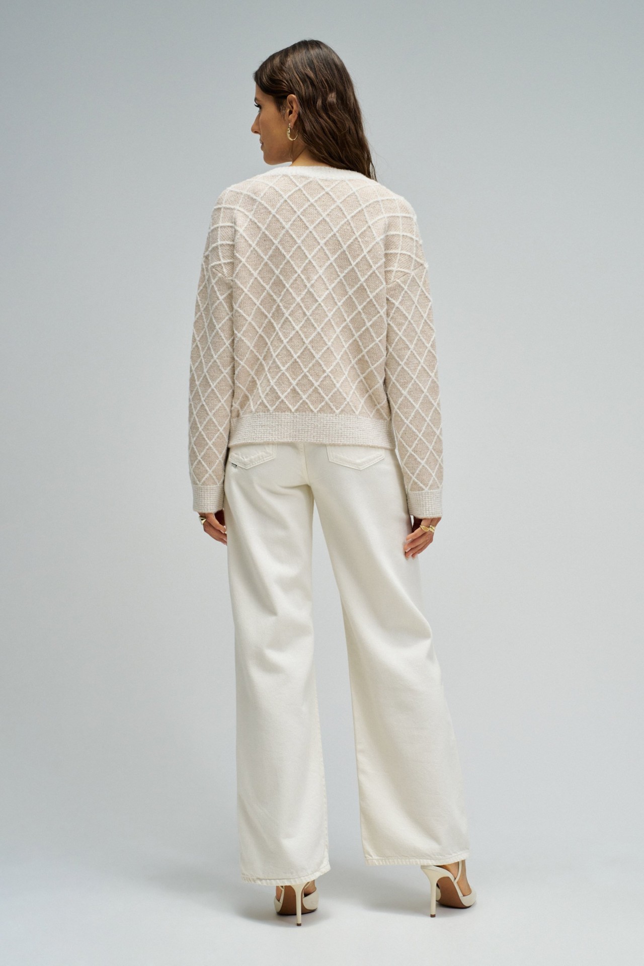 CARDIGAN COM JACQUARD E LUREX