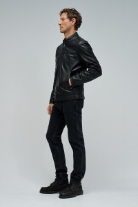 BLOUSON BIKER EN CUIR
