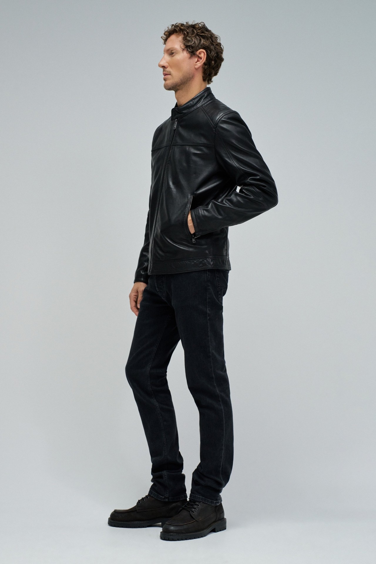 BLOUSON BIKER EN CUIR