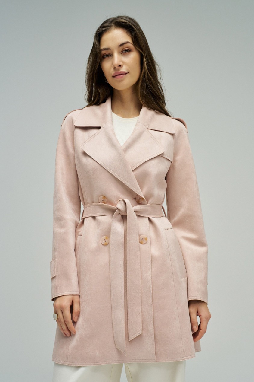 TRENCH COAT EFEITO SUEDE