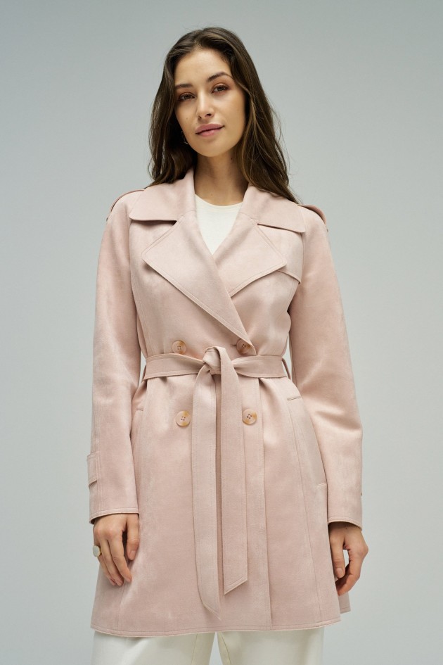 TRENCH JACKET SUEDE EFFECT