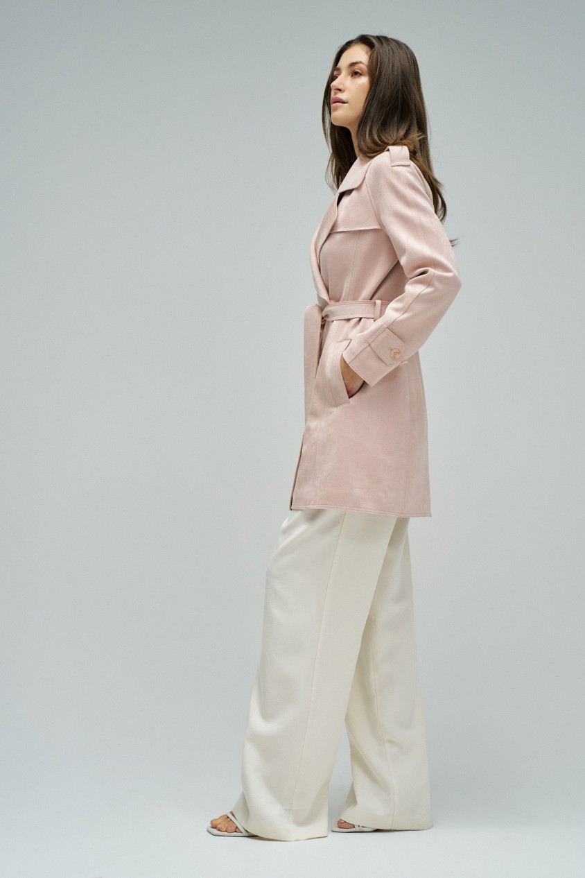 TRENCH JACKET SUEDE EFFECT