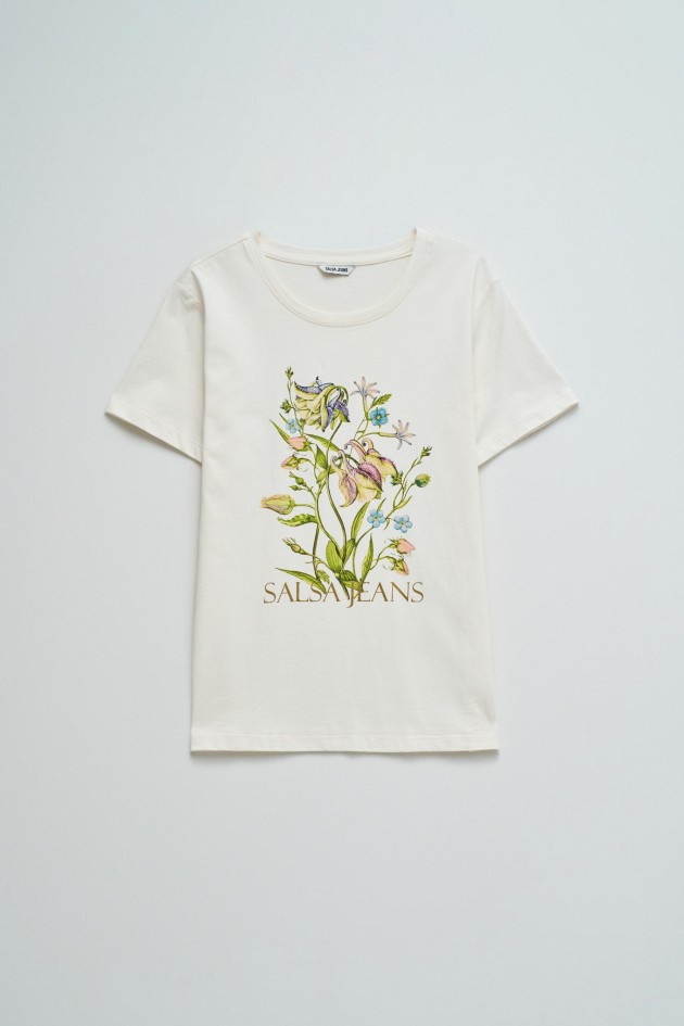 T-SHIRT MET DRUK EN MERKIDENTITEIT