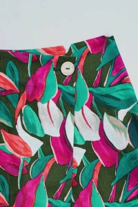 SKORT MET PATROON EN LINNEN