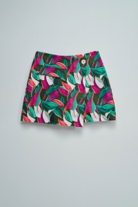 SKORT MET PATROON EN LINNEN