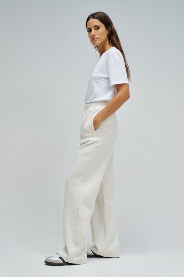CALÇAS JOGGERS COM JACQUARD E LUREX