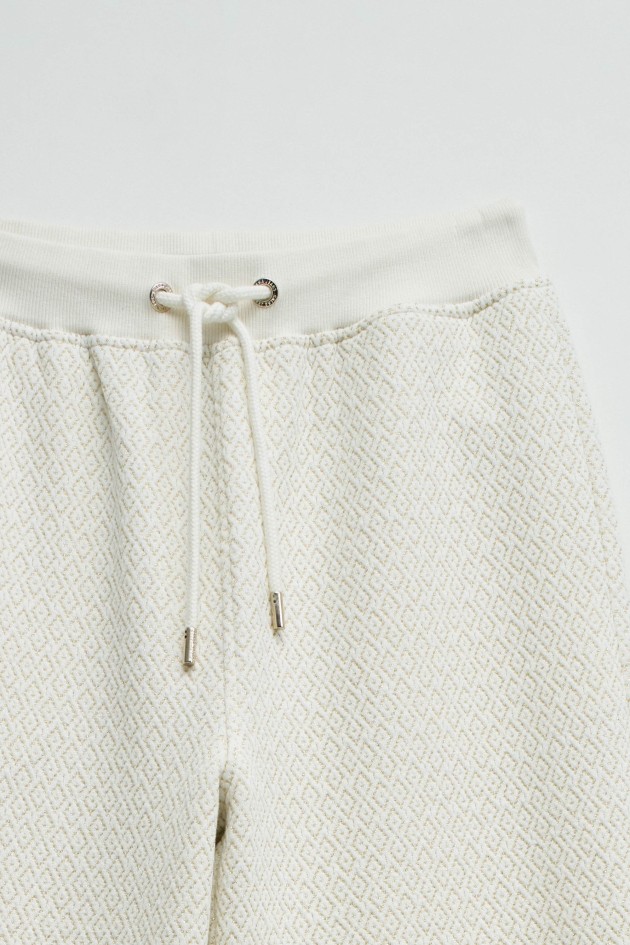 CALÇAS JOGGERS COM JACQUARD E LUREX