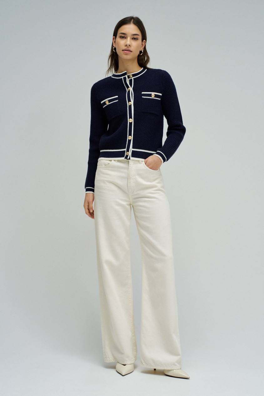 CARDIGAN MET GOUDE KNOPEN