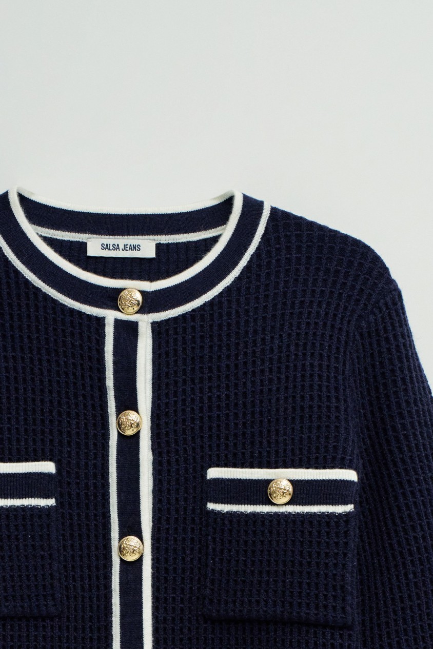 CARDIGAN MET GOUDE KNOPEN