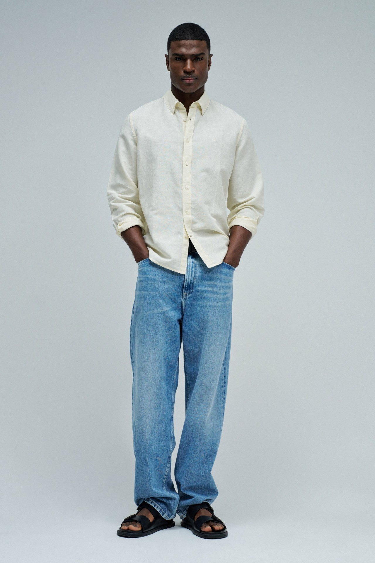 SHIRT WITH A MIX OF LINEN