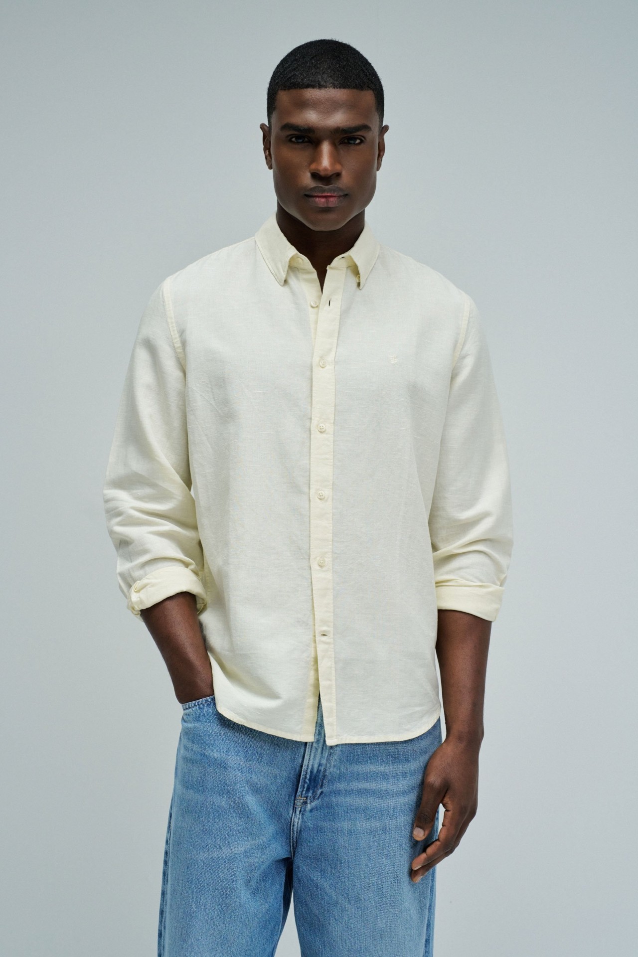 SHIRT WITH A MIX OF LINEN