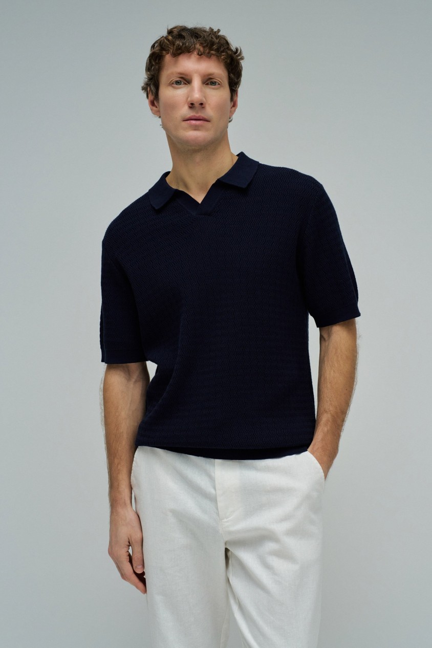 KNITTED MESH POLO