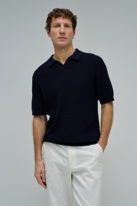KNITTED MESH POLO