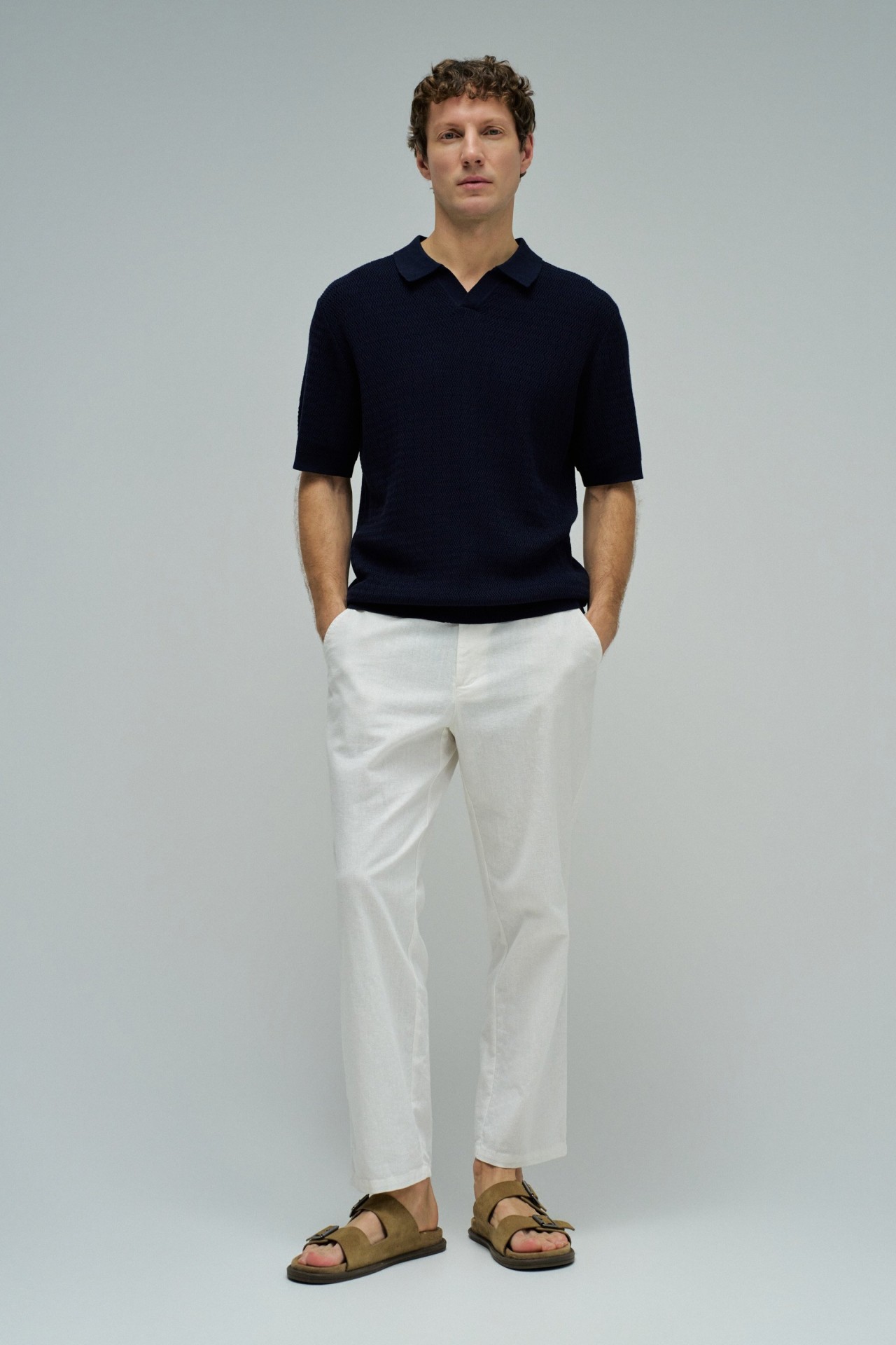 KNITTED MESH POLO