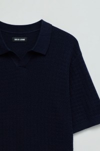 KNITTED MESH POLO