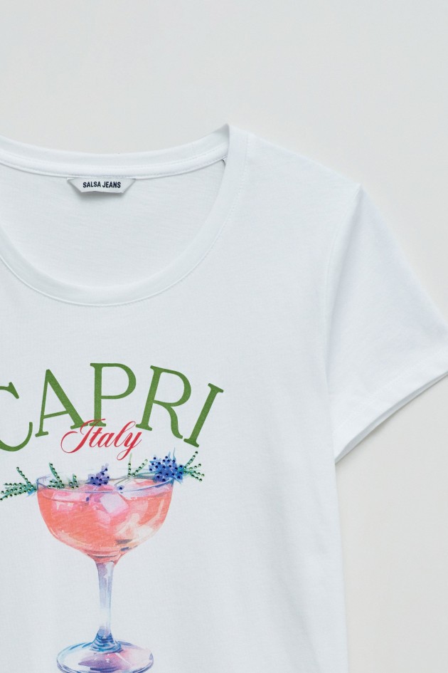 T-SHIRT WITH PRINT AND BRANDING