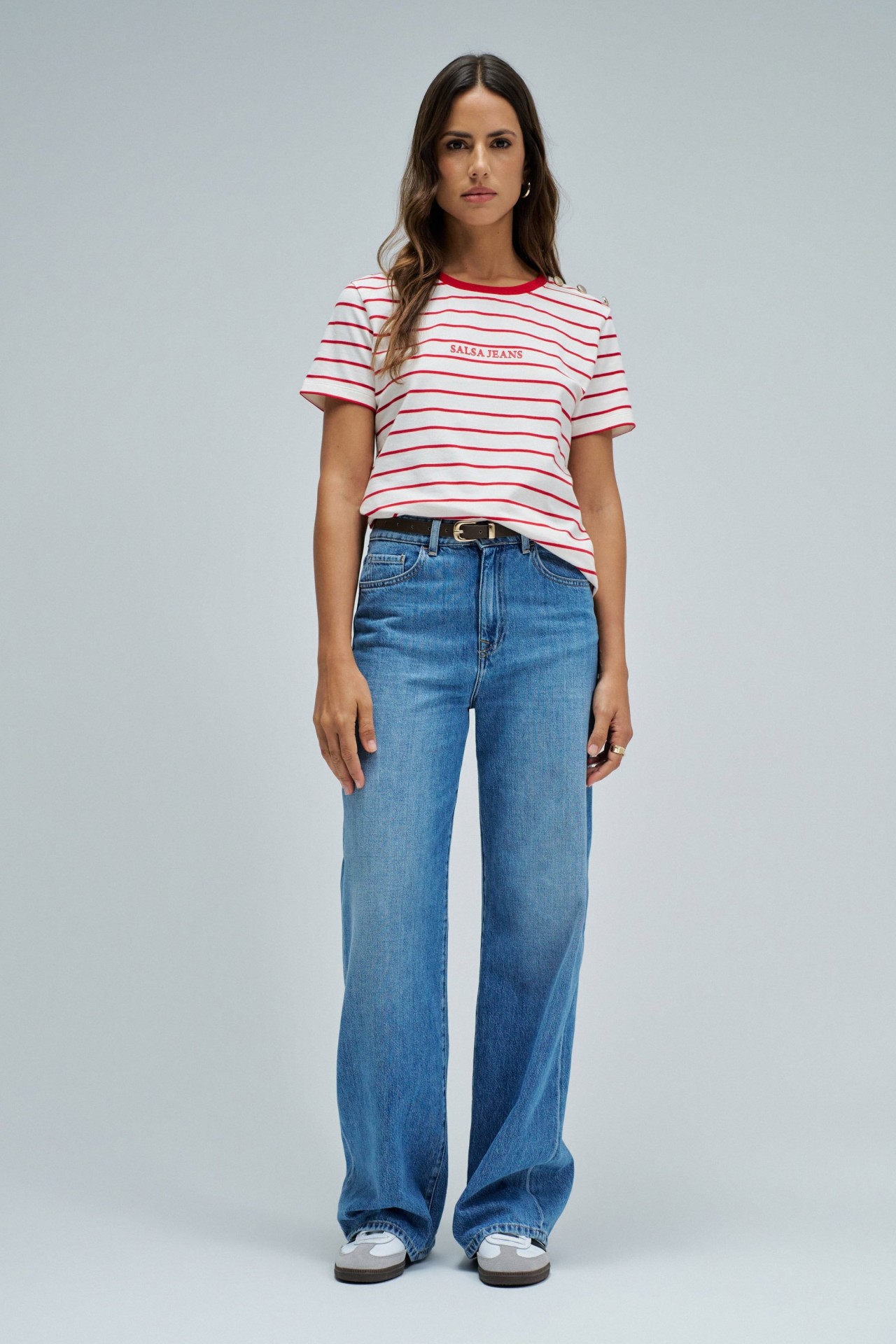 STRIPED T-SHIRT WITH BRANDING
