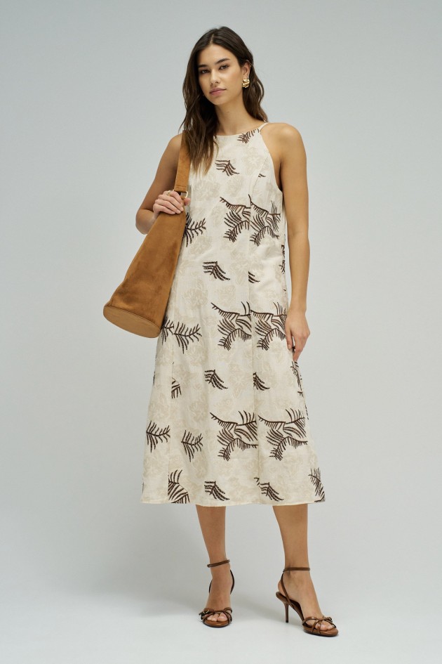 MIDI DRESS WITH EMBROIDERIES