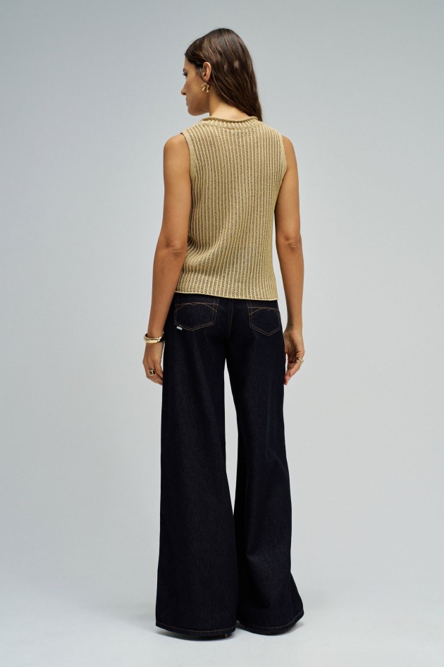 TOP IN GOLDEN MESH