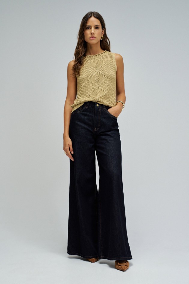 TOP IN GOLDEN MESH