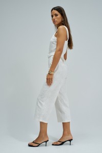 EMBROIDERED JUMPSUIT WITH LINEN