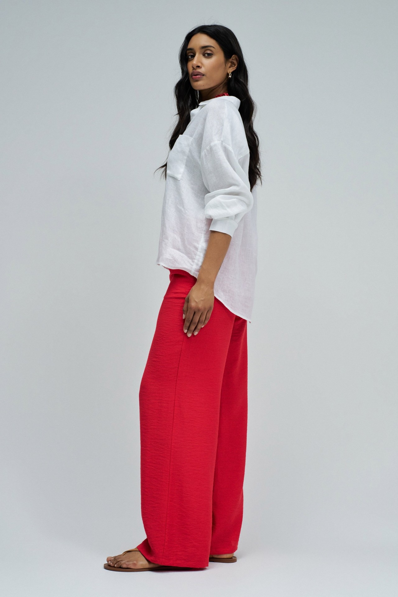 REGULAR FIT FLUID BROEK