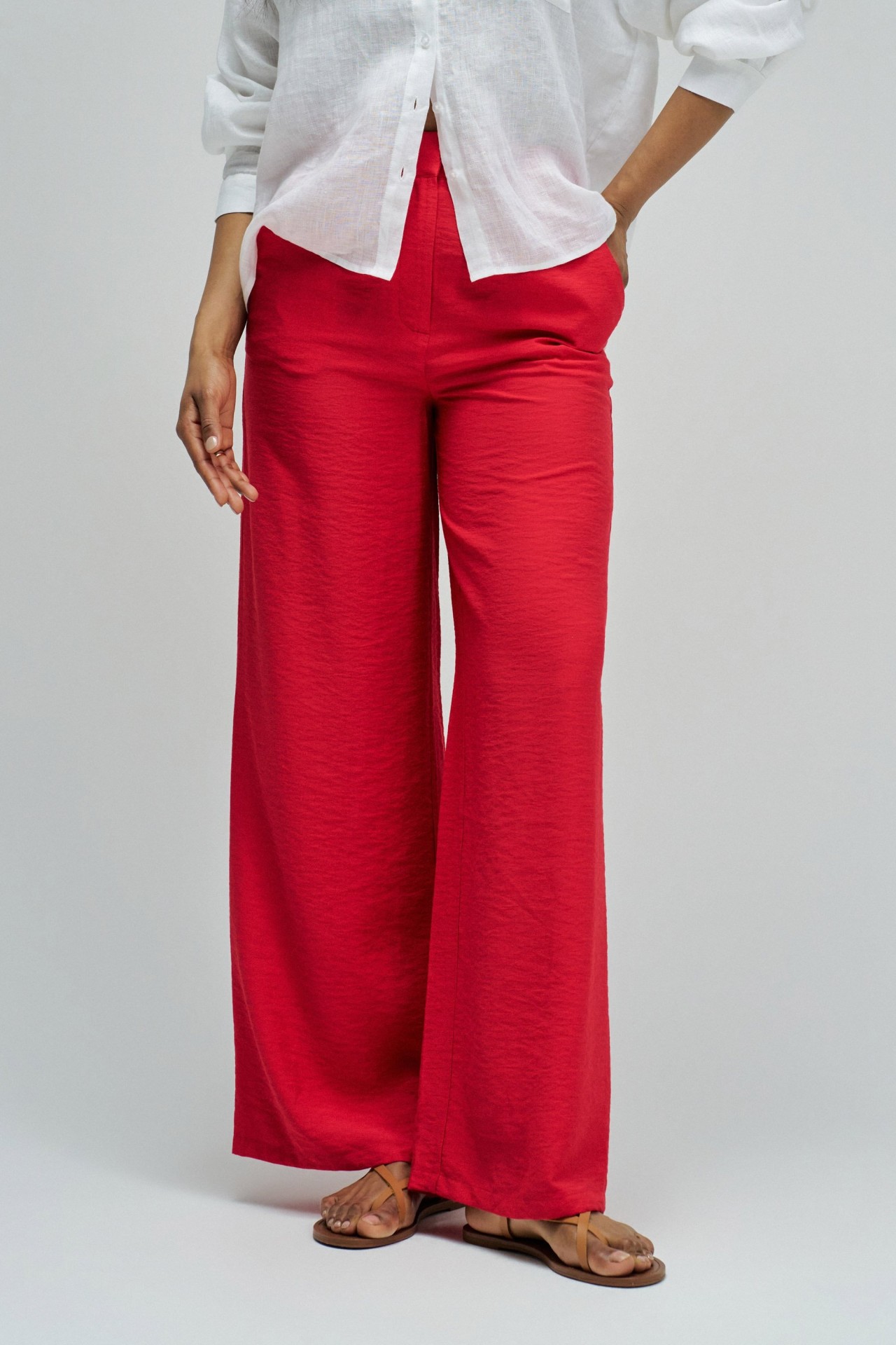 REGULAR FIT FLUID BROEK