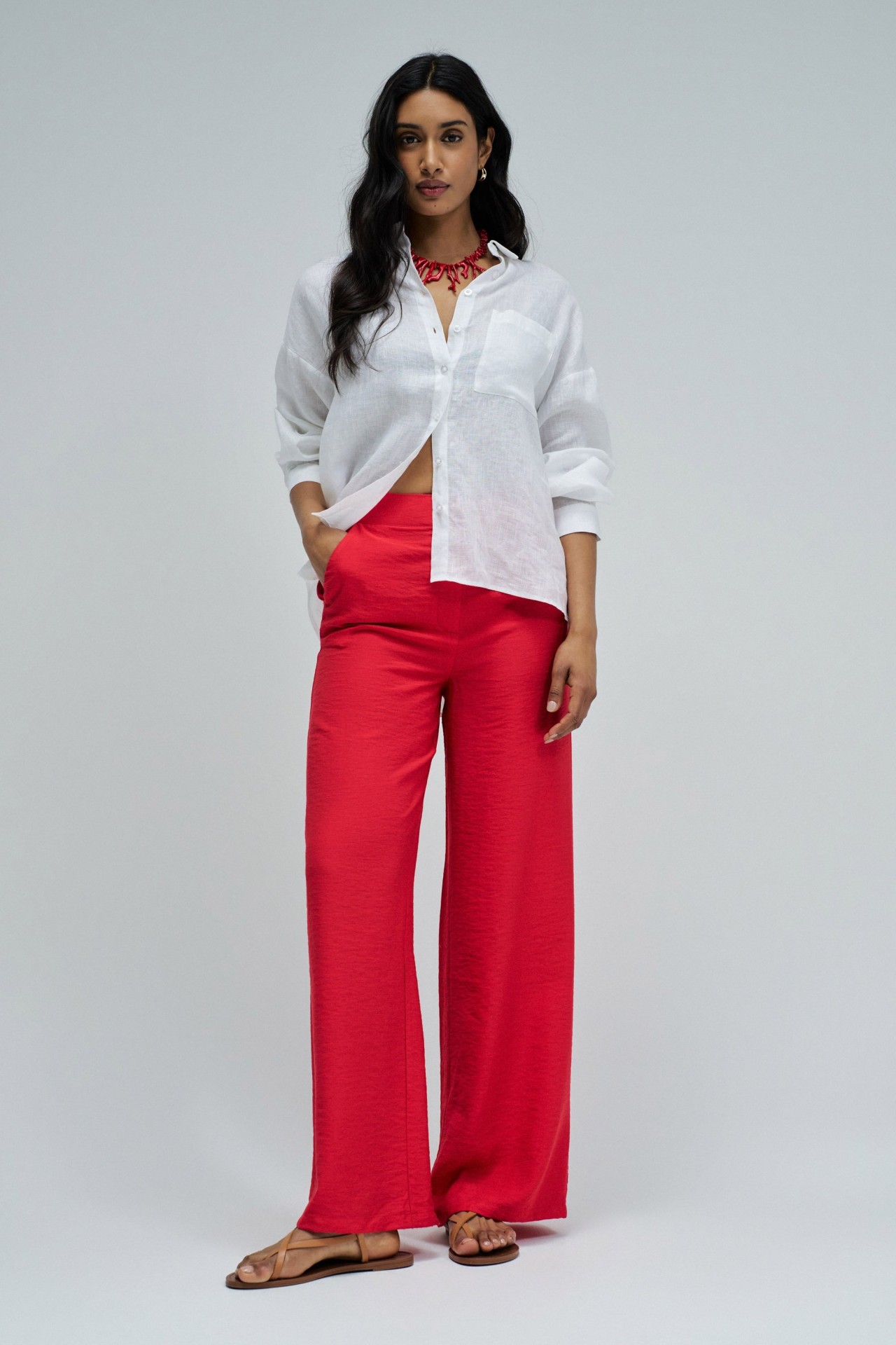 REGULAR FIT FLUID BROEK