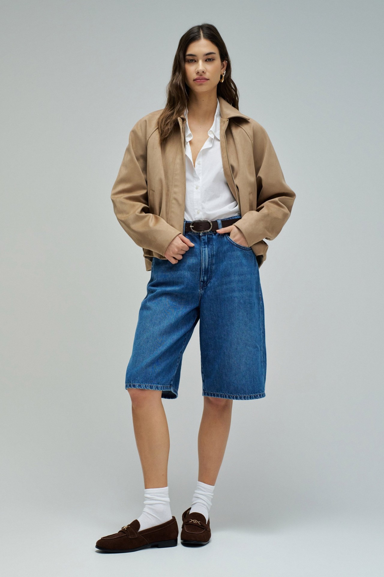 DENIM LONG SHORTS