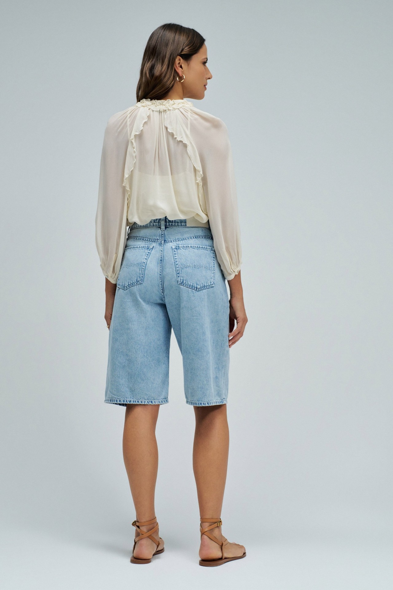 DENIM LONG SHORTS
