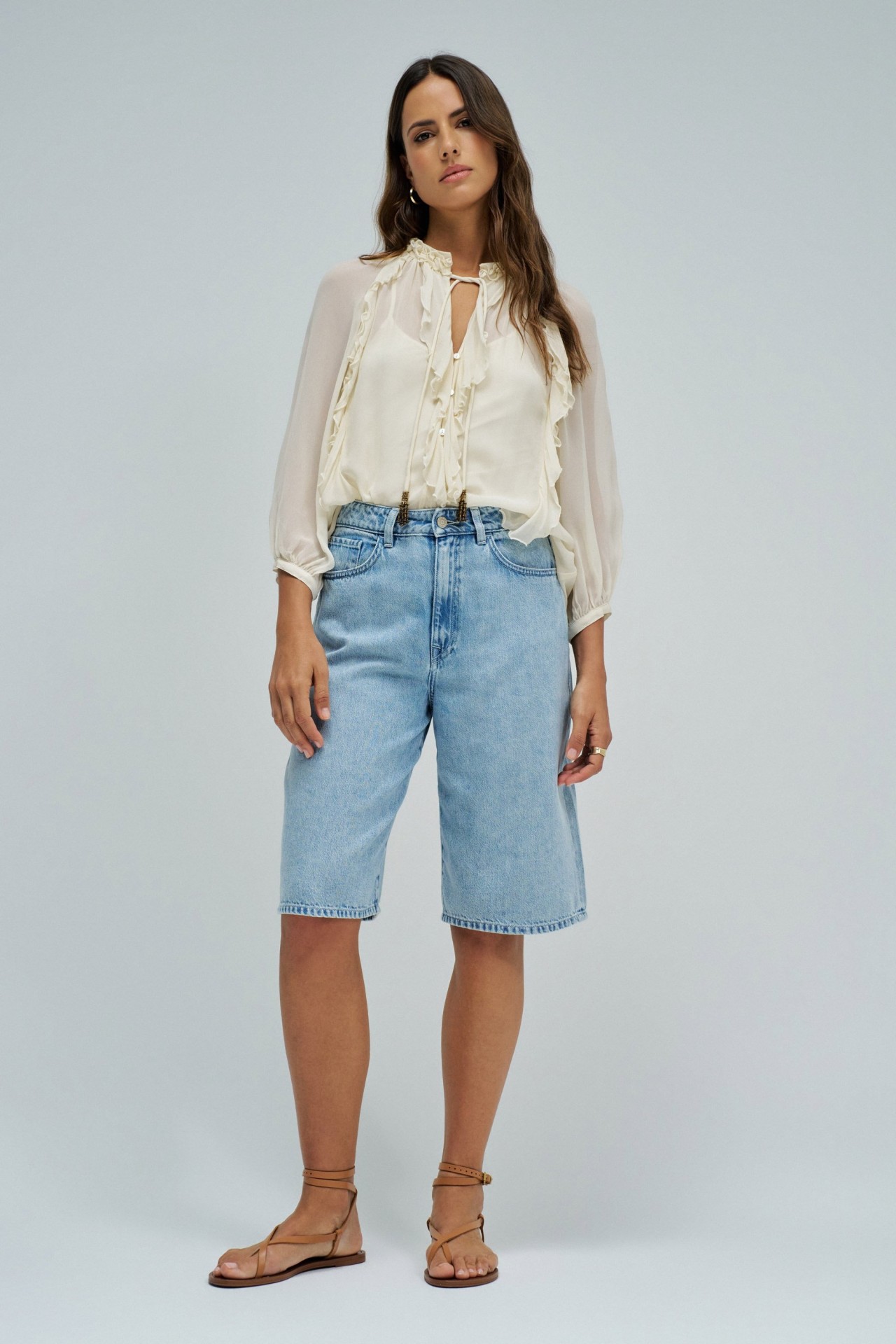 DENIM LONG SHORTS