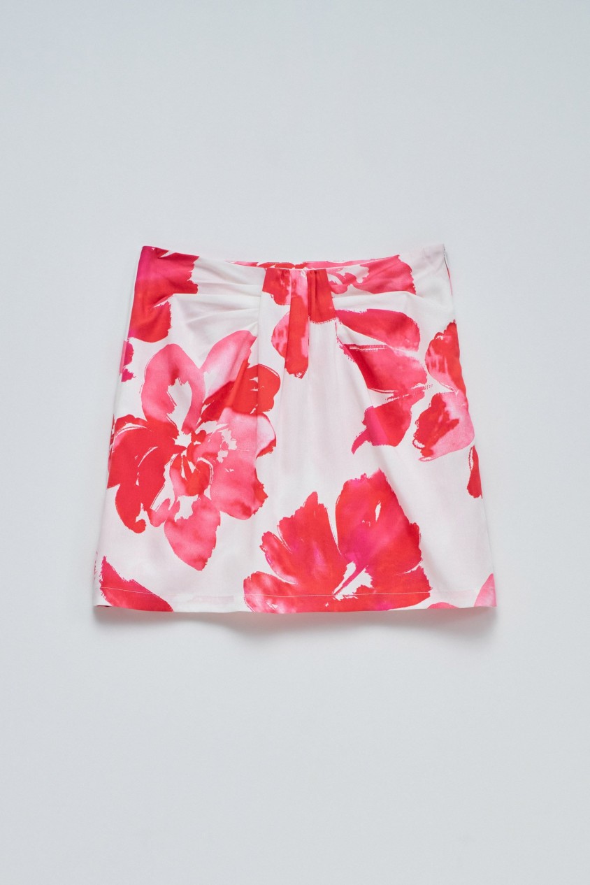 FALDA-PANTALÓN CON ESTAMPADO FLORAL