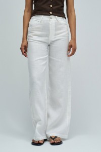 PANTALONS EN LIN AVEC JAMBE WIDE
